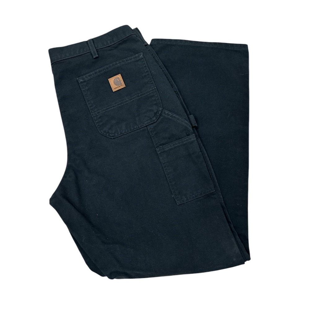 Carhartt Pants Mens Black Canvas Carpenter Loose Straight Fit B11 BLK 36x34